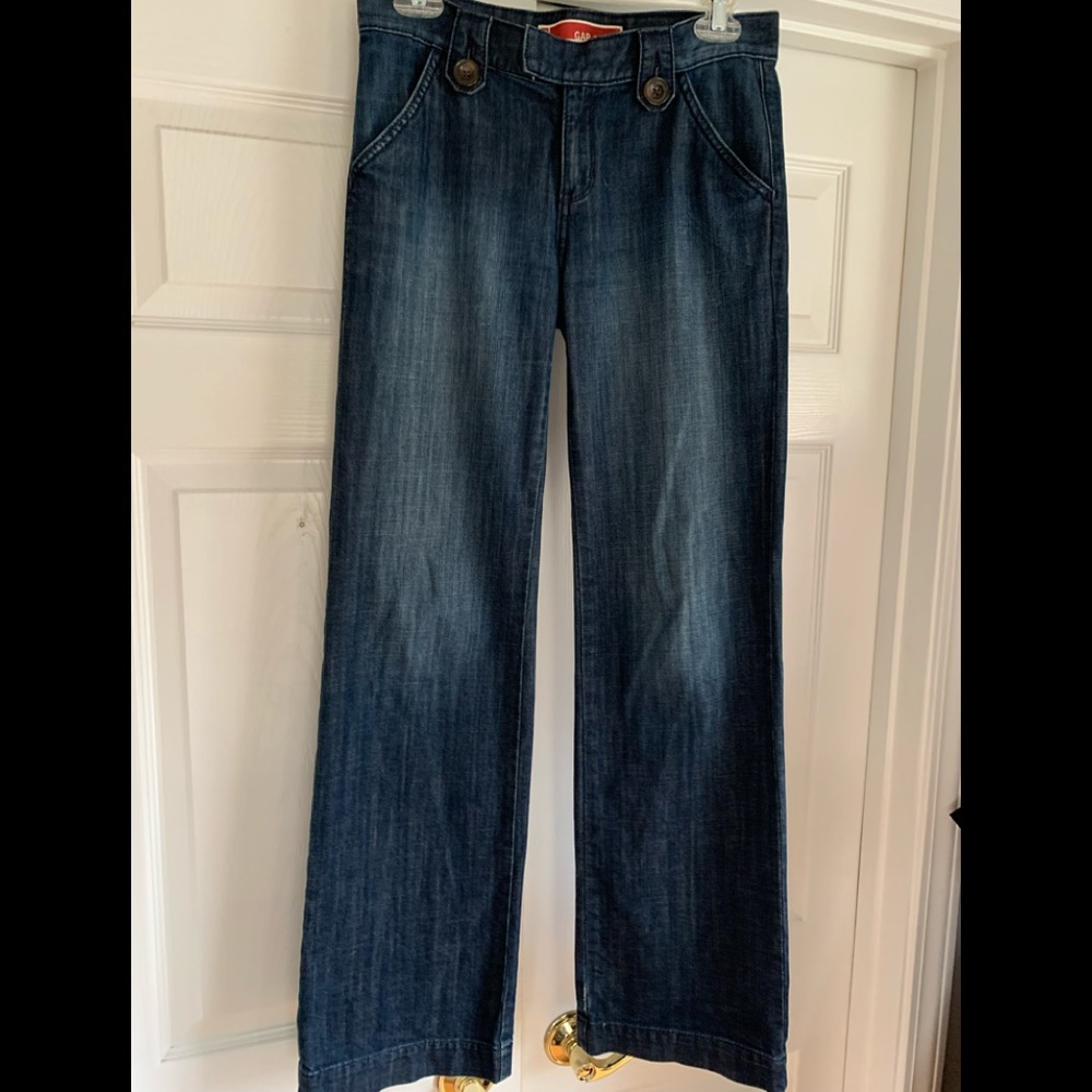 *** Gap jeans. Size 1. Wide leg. Distressed just enough. Soft.